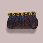 Carlo Fiori Brocade Clutch With Gold Chain