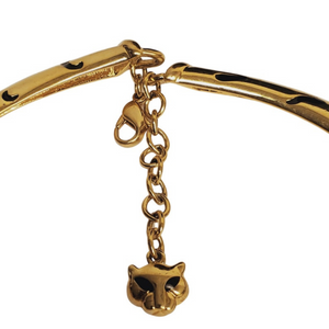 Gloria Vanderbilt Gold Tone Black Enamel Strips Vintage Choker