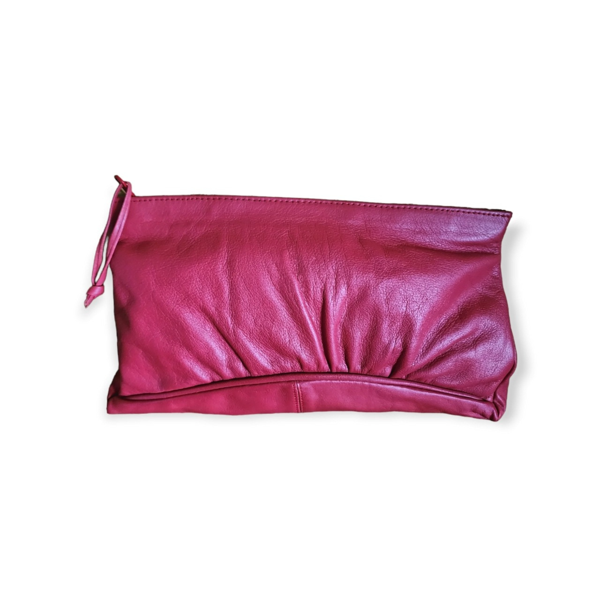Vintage Contessa Red Leather Clutch Handbag
