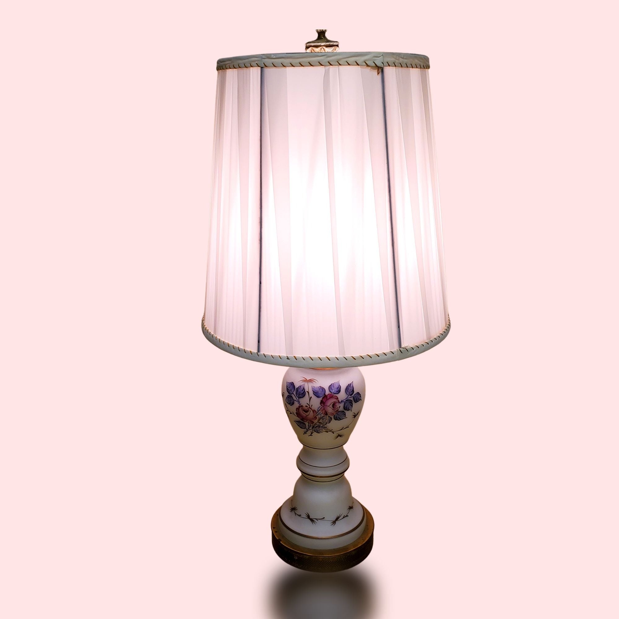 Bavaria Frosted Glass Table Lamp with Hues of Pink and Purple
