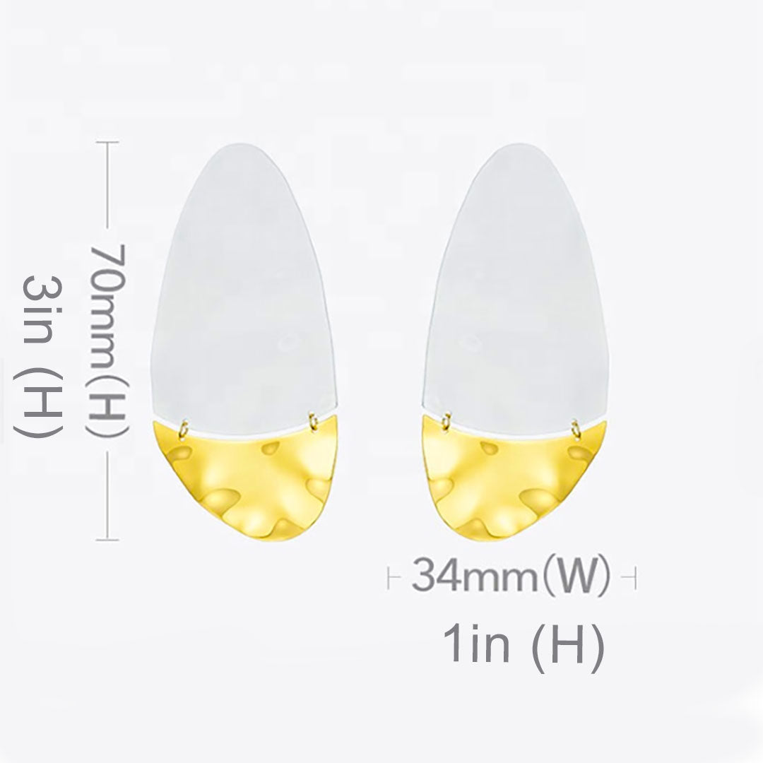 Essence Resin & Yellow Gold Earrings