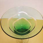 Gorgeous Green Wave Large Martini Vintage Glasses
