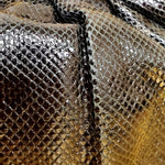 Carlo Fiori Leather Python Clutch With Gold Chain and Rhinestones