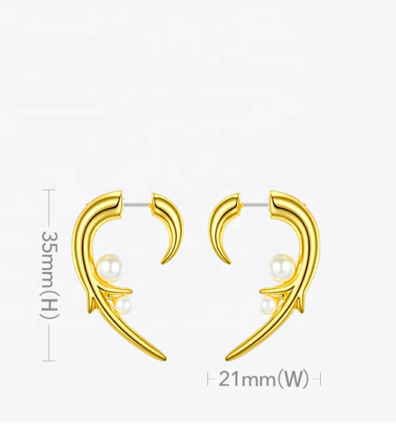 Heart Horn Earrings