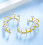 Pearl Gold Clip Earrings