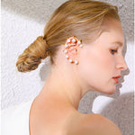Pearl Gold Clip Earrings