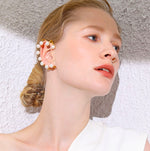 Pearl Gold Clip Earrings