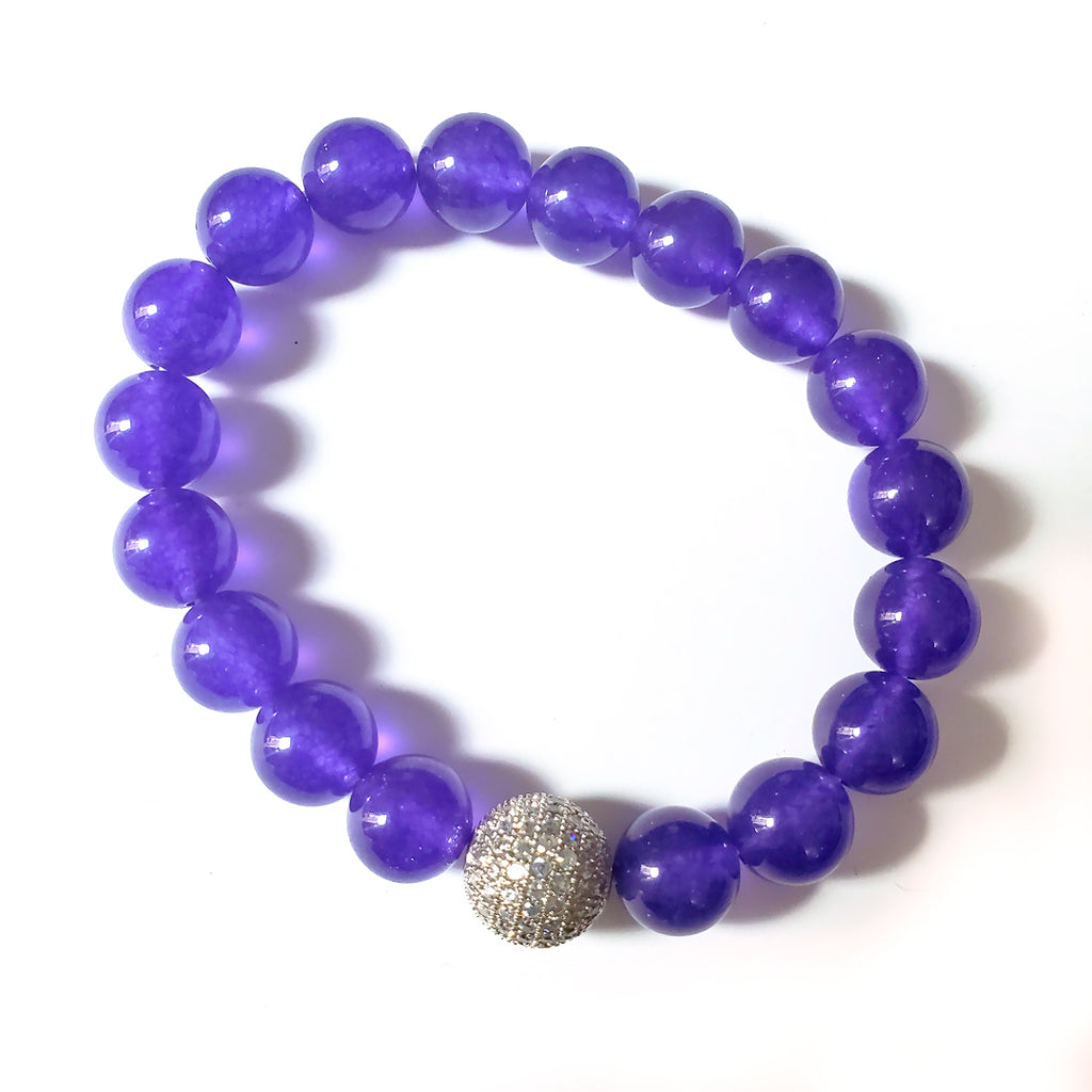 Russian Amethyst Gemstone Unisex Bracelet