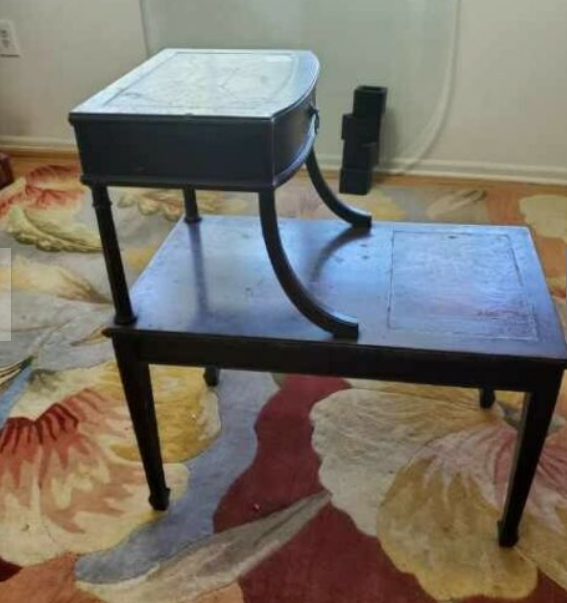 Vintage Mid Century Modern 2 Tier End Side Mahogany? wood