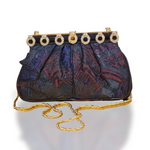 Carlo Fiori Brocade Clutch With Gold Chain