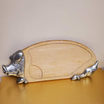 Wood Tray Pig Aluminum Steel Pig Head Tail Cutting Board Made In Thailand