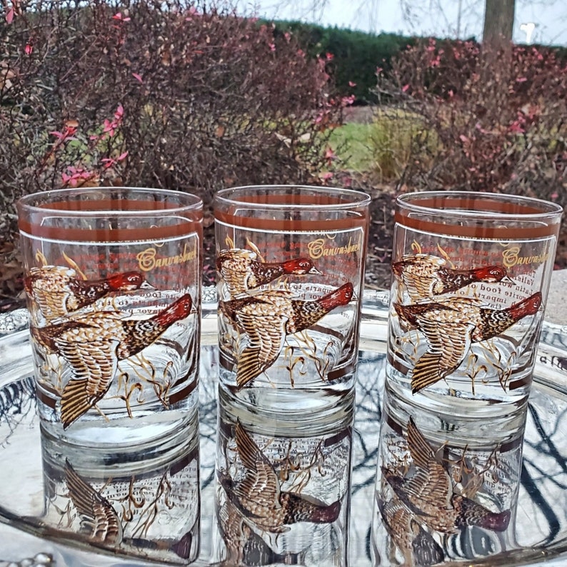 Set of 3 Canvasback By George Birard On The Rocks Low Whiskey Bourbon Glasses