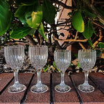 Gorgeous Cristal D' Arques Durand Garanti 4oz 8oz Crystal Wine Vintage Glasses Weighted Faceted Stemware