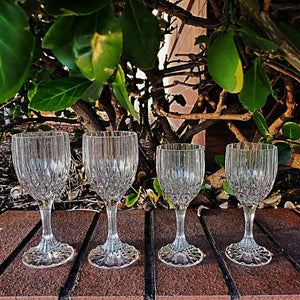 Gorgeous Cristal D' Arques Durand Garanti 4oz 8oz Crystal Wine Vintage Glasses Weighted Faceted Stemware