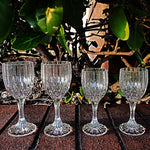 Gorgeous Cristal D' Arques Durand Garanti 4oz 8oz Crystal Wine Vintage Glasses Weighted Faceted Stemware