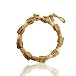 Monet Textured Satin High Polish Finish Gold Plated Vintage Bracelet