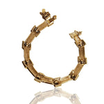 Monet Textured Satin High Polish Finish Gold Plated Vintage Bracelet