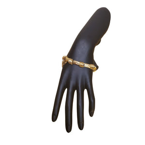 Monet Textured Satin High Polish Finish Gold Plated Vintage Bracelet