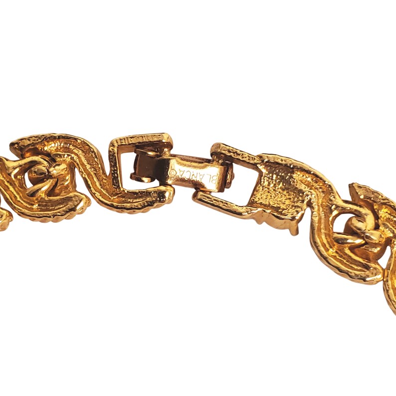Blanca Tennis Sparkling Crystals Gold Plated Link Necklace