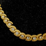 Blanca Tennis Sparkling Crystals Gold Plated Link Necklace