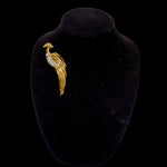 Monet Figural Bird of Paradise Pave Crystals Pin Brooch