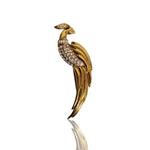 Monet Figural Bird of Paradise Pave Crystals Pin Brooch