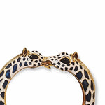 KJL Kenneth Jay Lane Blue White Enamel Gold Plated Giraffe Bangle