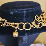 ANNE KLEIN Dangle Charm 5 Chain Gold Plated Necklace