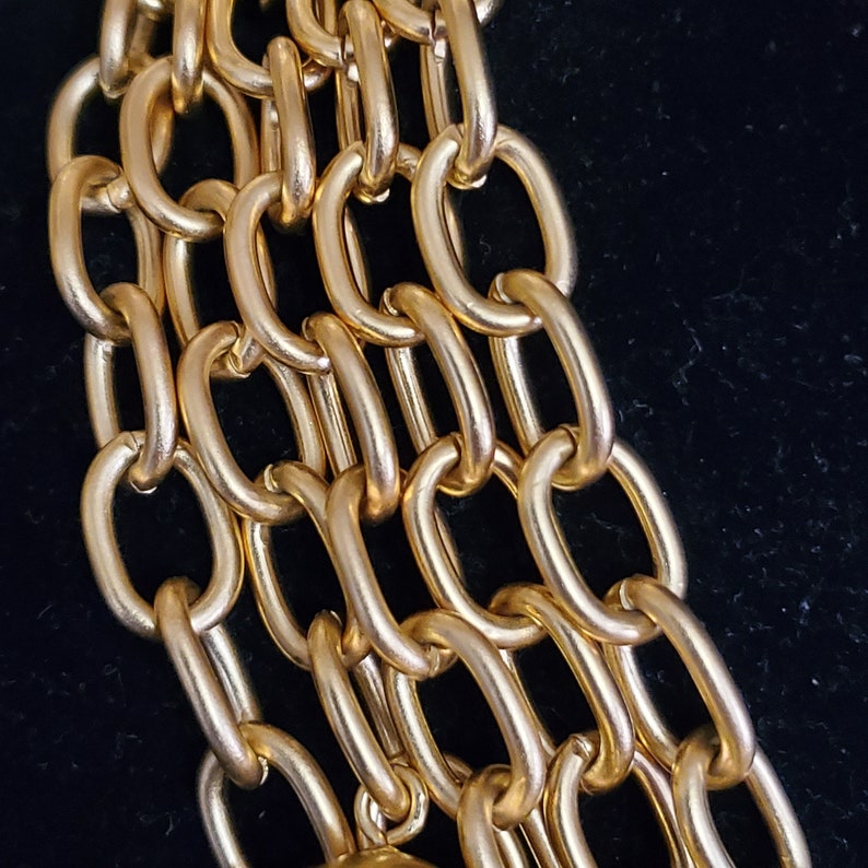ANNE KLEIN Dangle Charm 5 Chain Gold Plated Necklace