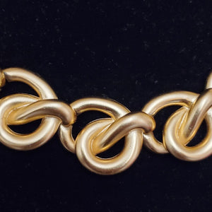 Anne Klein Infinity Preztel Twist Link Brushed Gold Plated Necklace