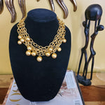 ANNE KLEIN Dangle Charm 5 Chain Gold Plated Necklace