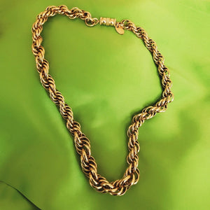 Ben Anum Graduated Rope Gold Plated Chain Vintage Necklace