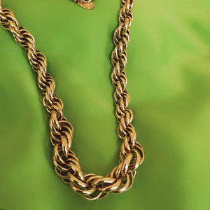 Ben Anum Graduated Rope Gold Plated Chain Vintage Necklace