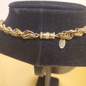 Ben Anum Graduated Rope Gold Plated Chain Vintage Necklace