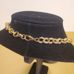 Moghul Lucite Fob Gold Plate Link Vintage Necklace, Couture, Runway Necklace