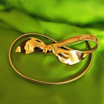 ACCESSOCRAFT NYC Gold Tone Omega Coil Chain Bow Belt S-M