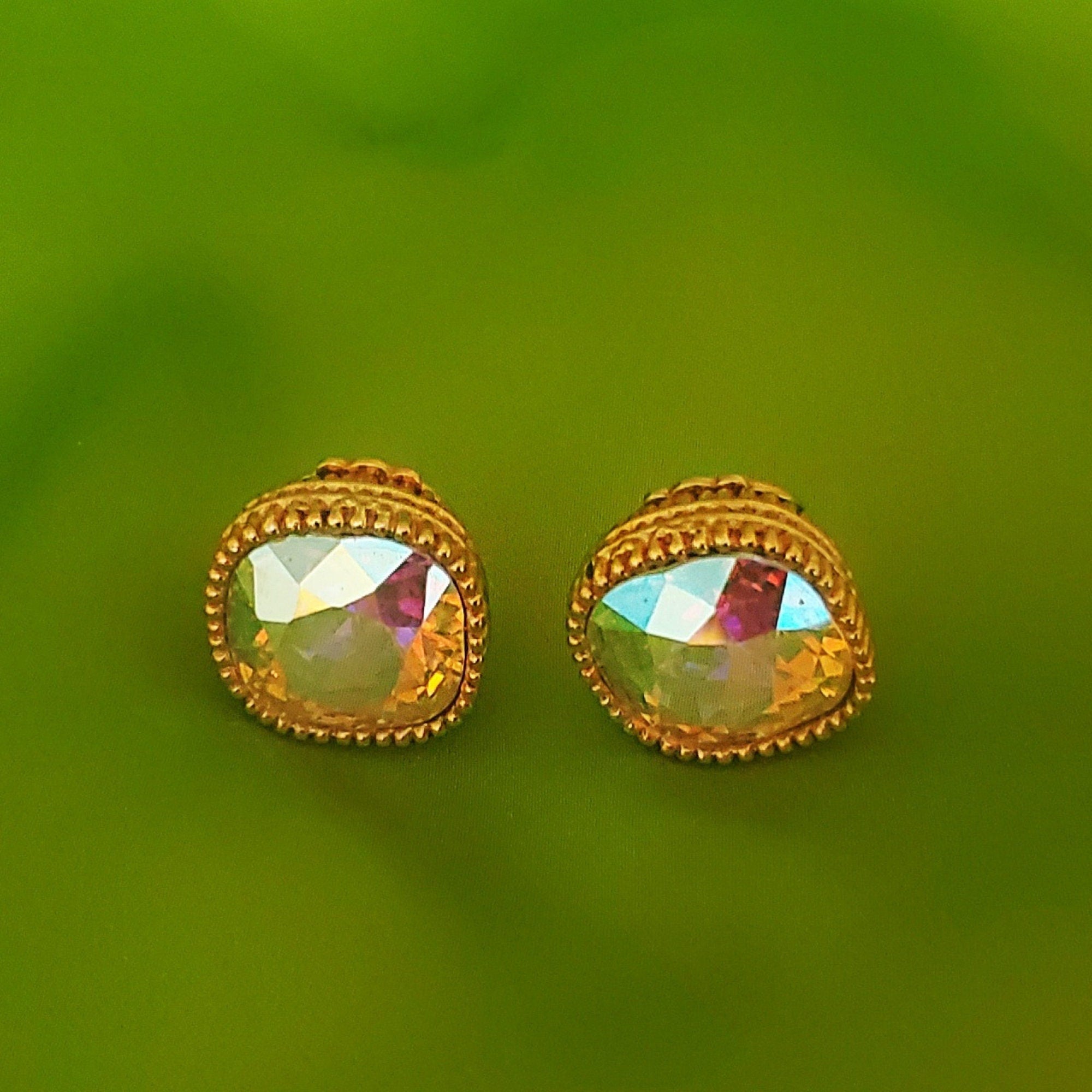 Gorgeous MARVELLA AB Rivoli Sparkling Gold Plated Clip On Stud Earrings