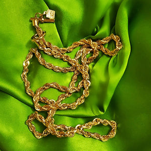 ANNE KLEIN 34" Gold Plated ROPE Long Chain Vintage Necklace