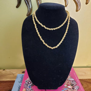 ANNE KLEIN 34" Gold Plated ROPE Long Chain Vintage Necklace