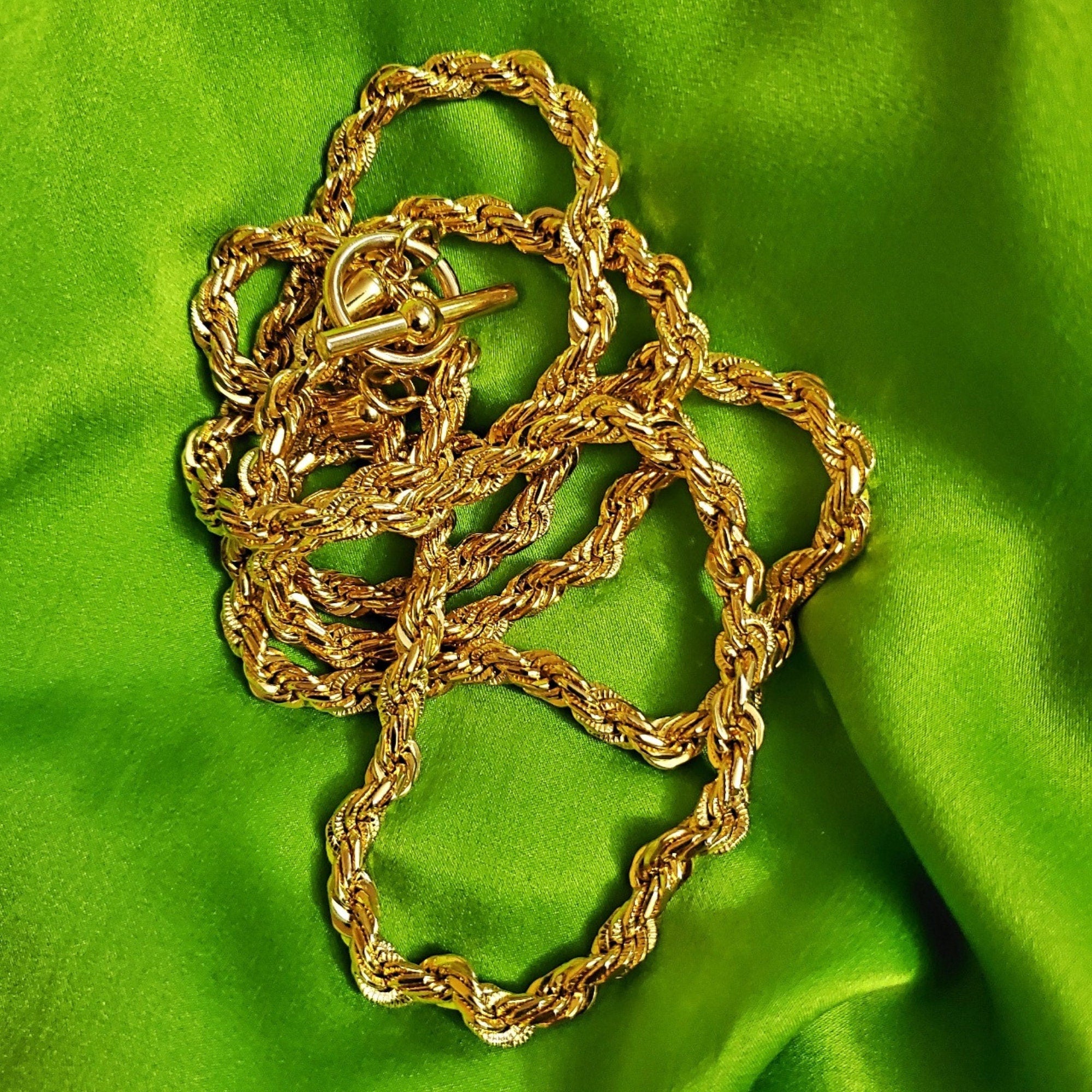 ANNE KLEIN 34" Gold Plated ROPE Long Chain Vintage Necklace