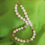 Napier Genuine Pink Rose Quartz Pearl Gold Plated Vintage Necklace