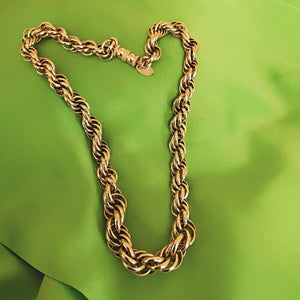 Ben Anum Graduated Rope Gold Plated Chain Vintage Necklace
