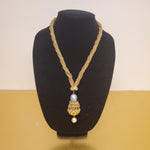 Stunning Miriam Haskell Mesh Twisted Rope Chain Large Baroque Pendant Necklace