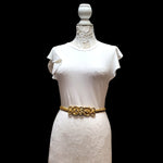 ACCESSOCRAFT NYC Gold Tone Omega Coil Chain Bow Belt S-M