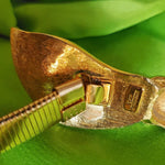 ACCESSOCRAFT NYC Gold Tone Omega Coil Chain Bow Belt S-M