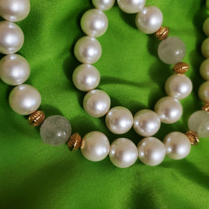 Napier Genuine Pink Rose Quartz Pearl Gold Plated Vintage Necklace