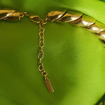 Napier Textured High Polished Gold Tone Link Choker Necklace