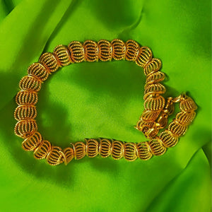 Napier Filigree Articulated Textured Gold Tone Link Choker Necklace