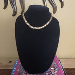 Napier Textured High Polished Gold Tone Link Choker Necklace
