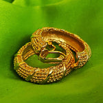 Etruscan Textured High Polished Hoop Clip-On Vintage Earrings